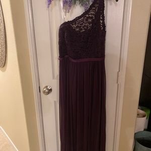 David's Bridal Plum Lace Dress